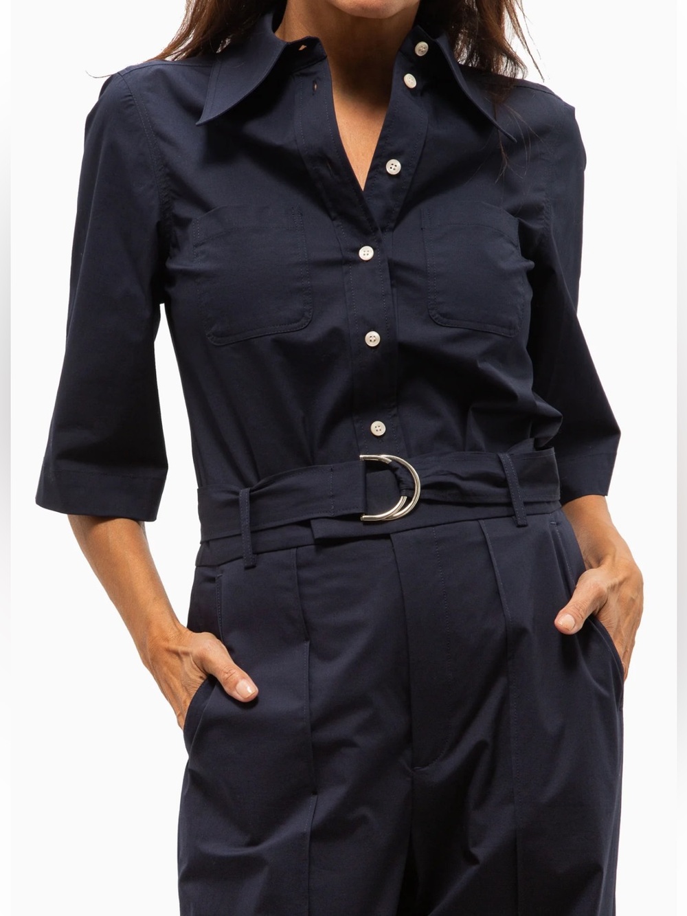 Smythe 3/4 Soeeve Point Collar Shirt - NWT!